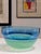 Glass Sonja Blomdahl Incalmo Blue and Green Studio Glass Bowl For Sale - Image 7 of 8