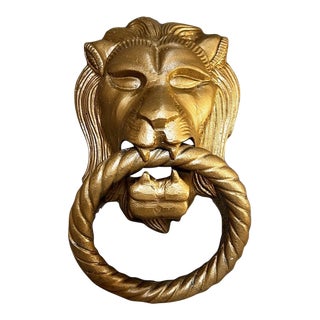 Early 20th Century Large Lion's Head Door Knocker For Sale