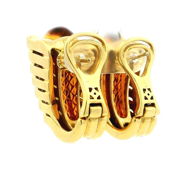 Roberto Legnazzi 18k Gold Citrine & Diamond Earrings, Italy C. 1990, Pair For Sale - Image 10 of 16