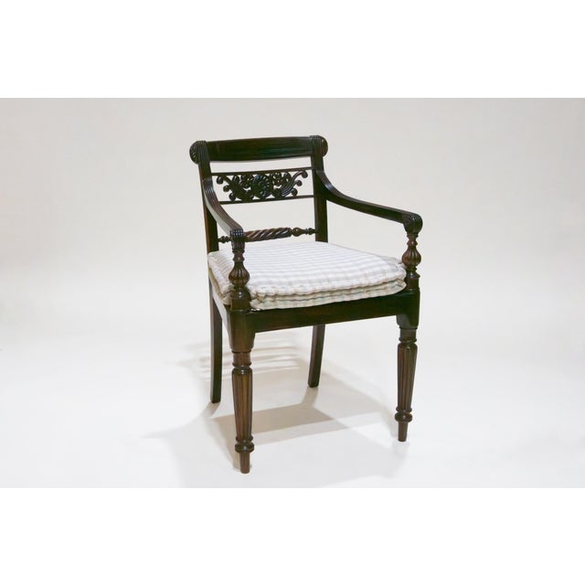 English A Pair of Anglo-Indian Hardwood and Caned Armchairs For Sale - Image 3 of 9