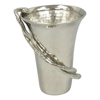 Late 20th Century Michael Aram Wisteria Collection Hammered Nickel Silver Plated Small 4" Vase For Sale