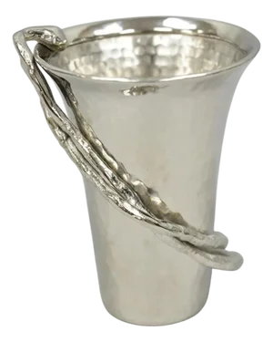 Late 20th Century Michael Aram Wisteria Collection Hammered Nickel Silver Plated Small 4" Vase