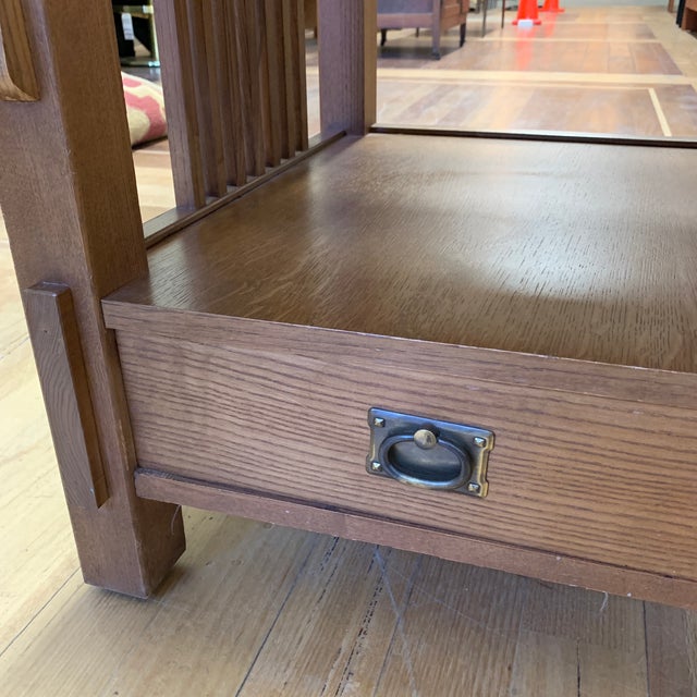 Bassett Furniture Mission Style Oak Side Table Drawer Chairish