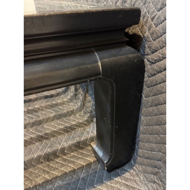 Mid-Century Modern Black Lacquer and Glass Table For Sale - Image 4 of 6