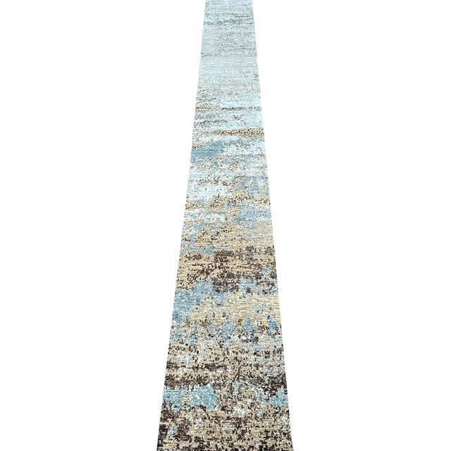 Handwoven Modern Abstract Runner Rug 2x20 For Sale - Image 9 of 9
