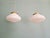 Bauhaus Art Deco Pendant Lights in White Opaline Glass, 1930s, Set of 2 For Sale - Image 3 of 10