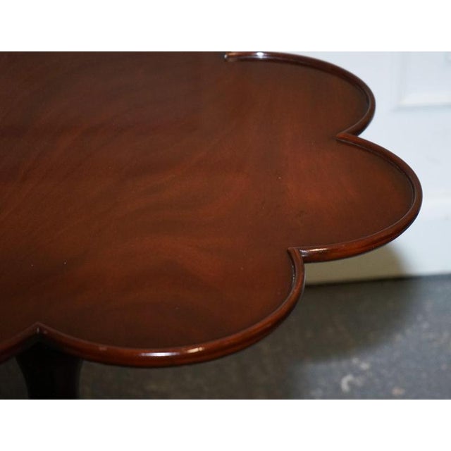 Antique Style Tilt Top Wine Side Table with Piecrust Top For Sale - Image 12 of 16