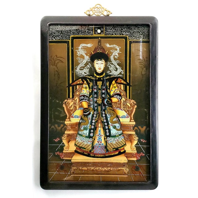 Early 20th Century Chinese Antique Portrait Paintings -- Reverse Glass For Sale - Image 5 of 14