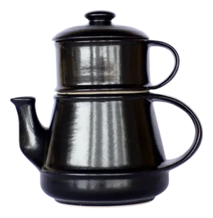 Black Ceramic Teapot by Franco Bucci for Laboratorio Pesaro, Italy, 1960s