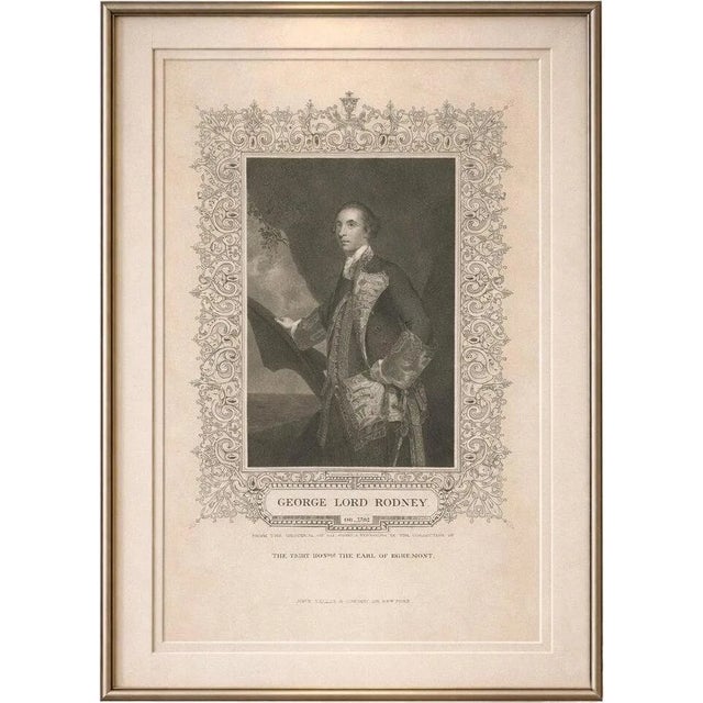 Antique Portrait of Lord Rodney, 1850 For Sale