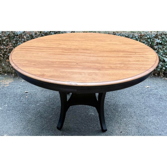 Wood Rustic Farmhouse Round Pedestal Dining Table - Made in Canada For Sale - Image 7 of 8