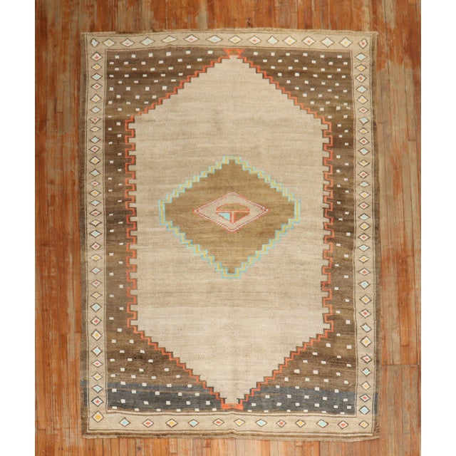 A small room-size geometric Turkish rug Measures: 6'10'' x 9'4".