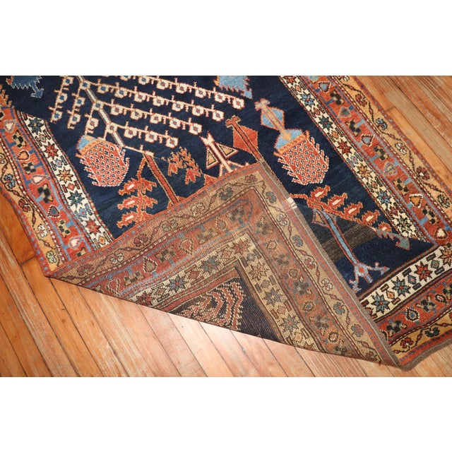 Navy Blue Early 20th Century Zabihi Collection Tribal Persian Weeping Willow Tree Gallery Rug - 5' x 13'2" For Sale - Image 8 of 10