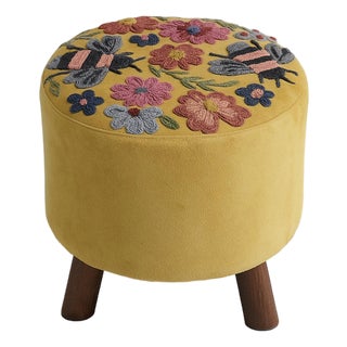 BloomBee Embroidered Footstool For Sale