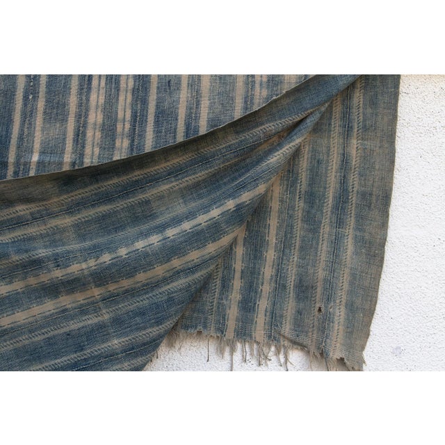 Vintage Malinke African "Faded Oasis" Indigo Throw For Sale In Los Angeles - Image 6 of 7