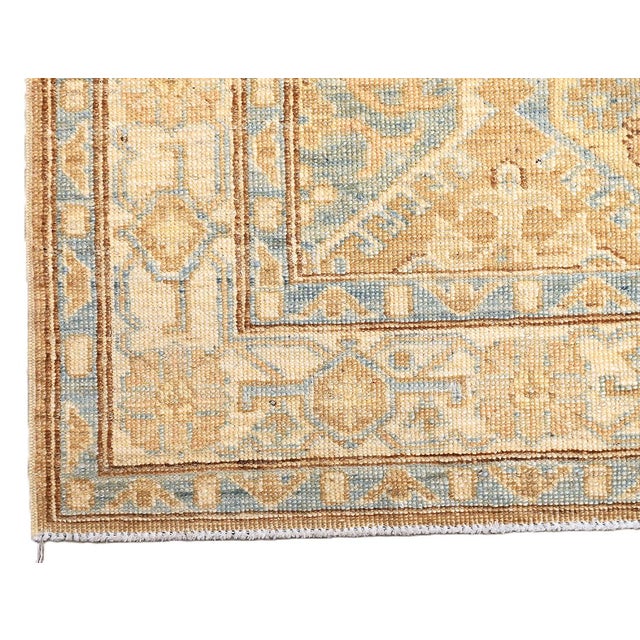 3'x5' Brown & Camel Geometric Caucasian Design Hand-Knotted Rug | Ariana Hazara For Sale - Image 9 of 9