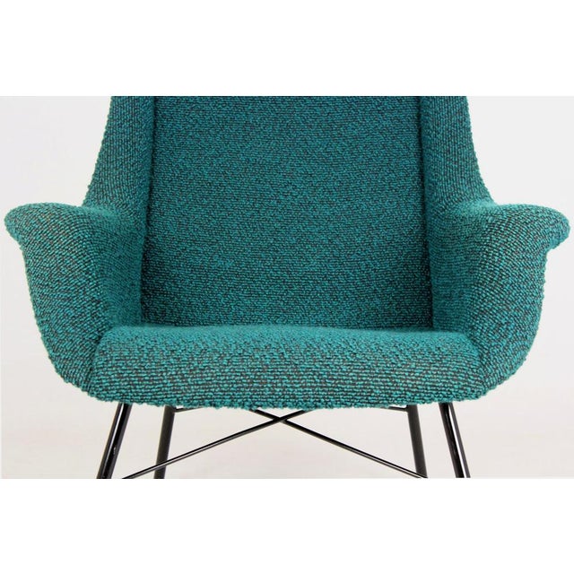 Metal Wingback Lounge Chair by Miroslav Navrátil, Czechoslovakia, 1960s For Sale - Image 7 of 18