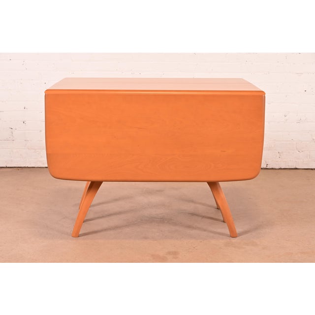 Heywood Wakefield Mid-Century Modern Solid Maple Wishbone Extension Dining Table, Newly Refinished For Sale - Image 13 of 15