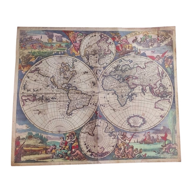 Nova Totius Terrarum Orbis Tabula Chart, Amsterdam, 17th Century For Sale - Image 10 of 10
