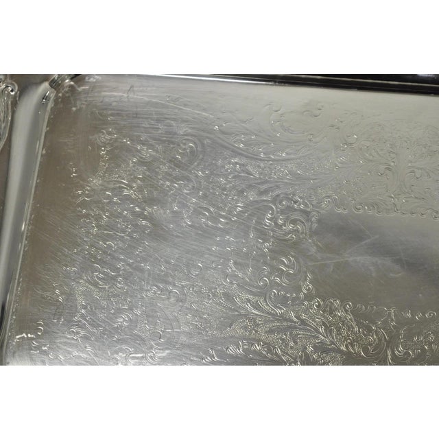 Vintage Fb Rogers 1338 Victorian Silver Plated Narrow Serving Platter Bar Tray For Sale - Image 12 of 18