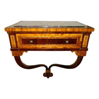19th C. Italian Inlaid Mahogany Wall Console For Sale
