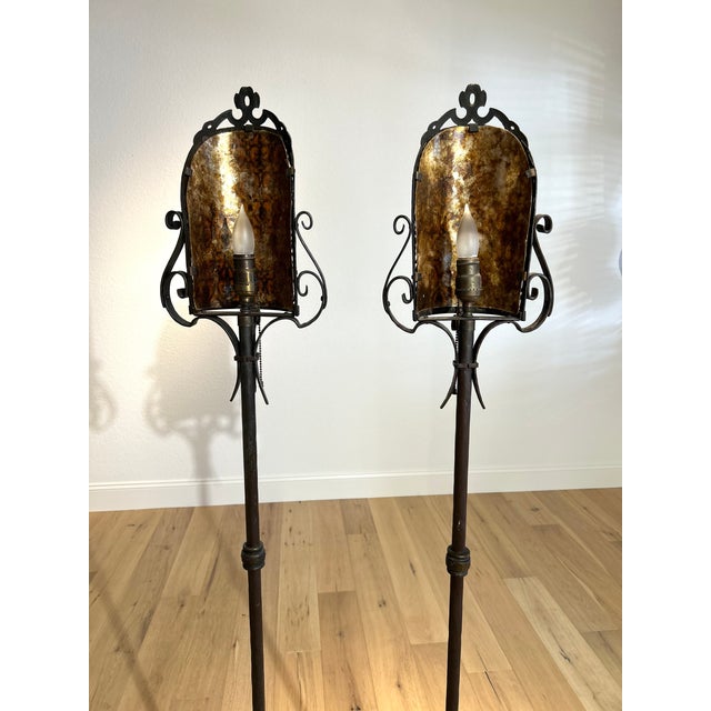1920s Original Art’s & Crafts Iron Floor Lamps - a Pair For Sale - Image 10 of 10