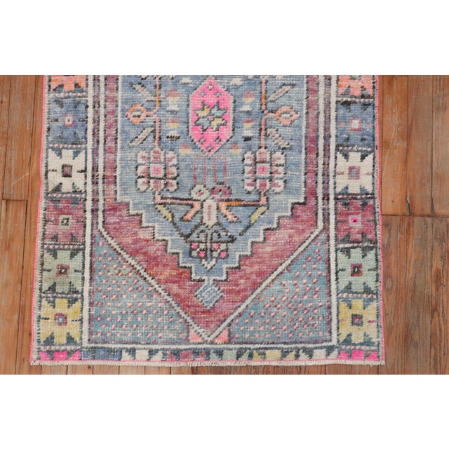 Mid-Century Modern Vintage Zabihi Collection Turkish Lavender Pink Anatolian Small Rug - 2'7" x 3'11" For Sale - Image 3 of 8