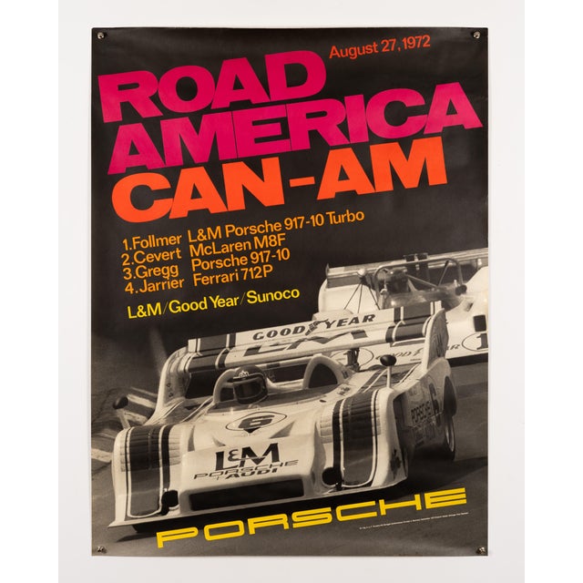 Porsche Road America Can-Am Original Poster by Atelier Strenger, 1972 For Sale - Image 3 of 9