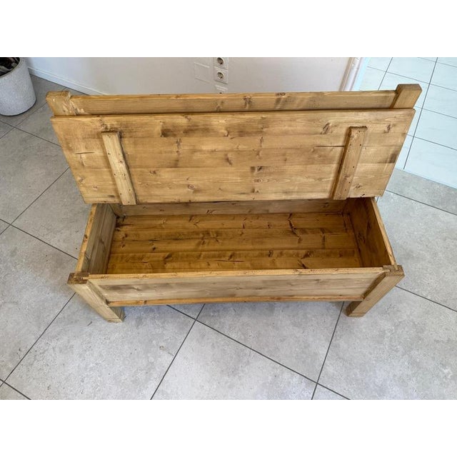 Art Nouveau Style Kitchen Bench in Spruce Wood For Sale - Image 6 of 9