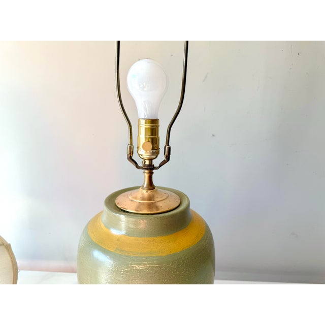 Late 20th Century Hand Painted Pear Table Lamp For Sale - Image 9 of 11