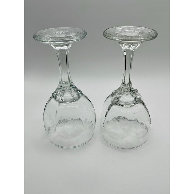Transparent 1980s “Chivalry” Textured Wine Glasses- A Pair For Sale - Image 8 of 9