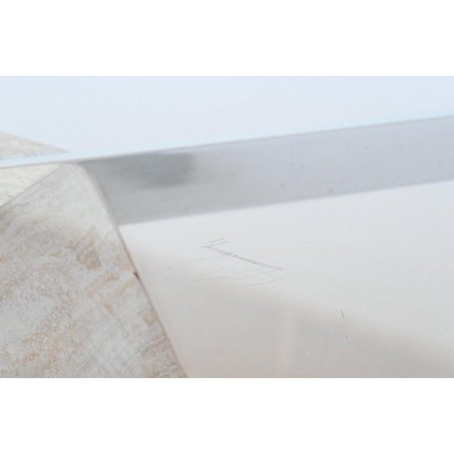 Diamond Shaped Coffee Table in White Travertine, 1960 For Sale - Image 14 of 18