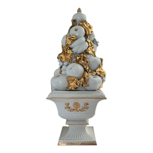 Vintage Hollywood Regency Benrose Capodimonte Italian Fruit Tall Topiary Centerpiece
