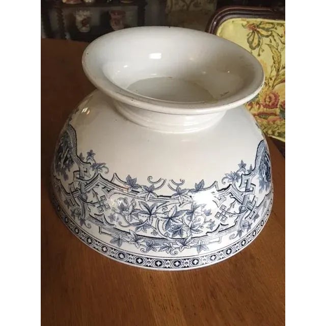 English 19th Century Large Furnival Transferware Centerpiece or Punch Bowl For Sale - Image 3 of 8