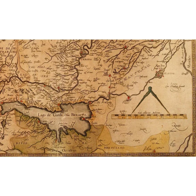 Northern Italy: A 16th Century Hand-Colored Map by Abraham Ortelius, 1584 For Sale - Image 4 of 12