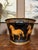 Antique English Planter Jardiniere Horse Equine Black Decoupage Tole Metal C1900 For Sale - Image 12 of 18