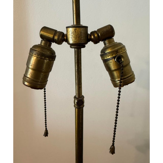 Brown Vintage Mid-Century Borghese Hollywood Regency Italian Parcel Gilt Table Lamp With Original Shade For Sale - Image 8 of 11