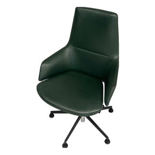 Green Leather Office Chair from Arper, Italy, 2000s For Sale