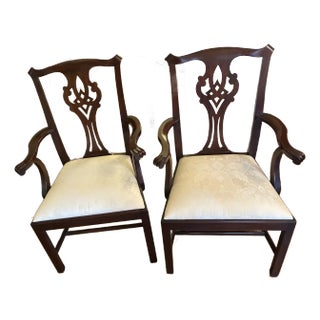 1990s Henkel Harris Dining Room Arm Chairs - Set of 2 For Sale