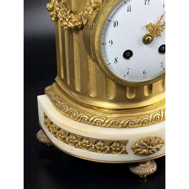Gold Louis XVI French Gilt Bronze Mantel Clock with Cupid For Sale - Image 8 of 16