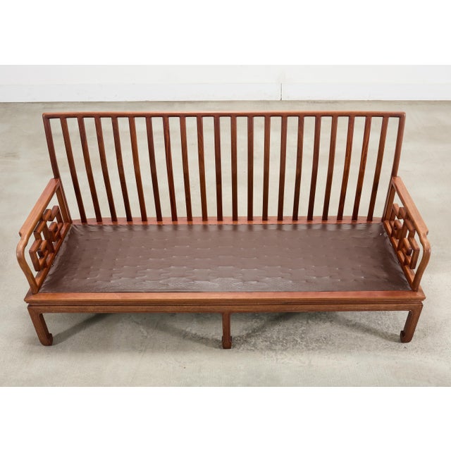 Wood Pair of Michael Taylor Style Ming Inspired Hardwood Sofas For Sale - Image 7 of 18