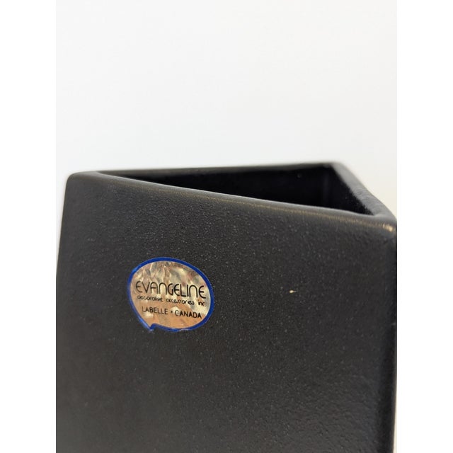 Large Format Evangeline Matte-Black Tapered Vase | 1970s Brutalist Ceramic For Sale In San Francisco - Image 6 of 7