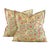 Designer P Kaufmann Cream Coral Green Yellow Botanical Floral Medallion Paisley Suzani Pillow Covers- 21" Pair For Sale