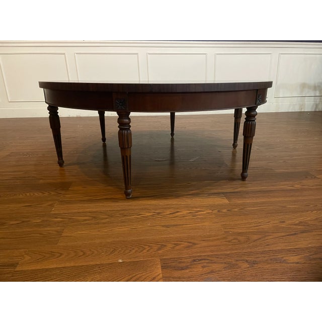 Leighton Hall Round Mahogany Cocktail Table - Showroom Sample For Sale In Atlanta - Image 6 of 7
