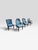 Hollywood Regency Lily Jack Ebonized Wood & Blue Upholstered Dining Chairs – Set of 6, Including Captain’s Chair For Sale - Image 3 of 12