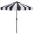 Meze 9 Ft Crank Umbrella, Black Cabana Stripe/Brown Pole For Sale - Image 9 of 9