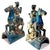 Striking bold pair of vintage glazed stoneware figurines. Based on ancient Chinese Tang Dynasty examples - each features a...