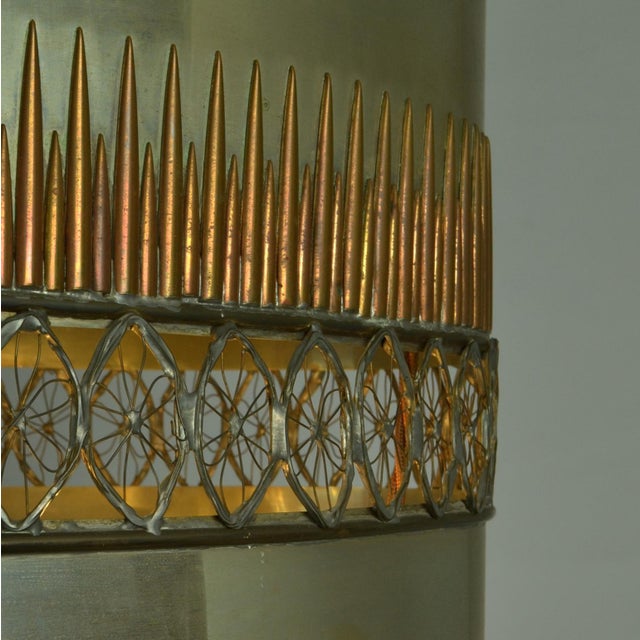 Metal Metal Pendant Lamp with Brass and Copper Decorations For Sale - Image 7 of 18