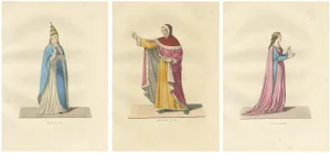 Ecclesiastical and Civic Dress in Renaissance Italy, 1845, Paper, Set of 3