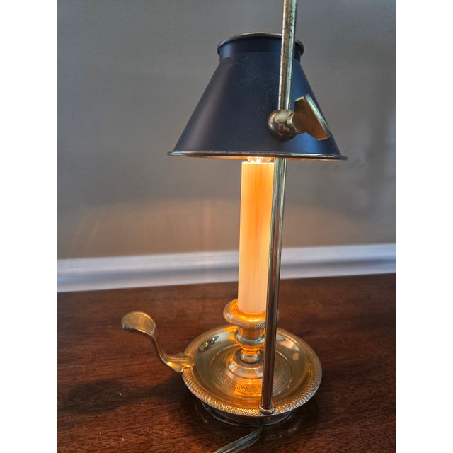 Mid 20th Century French Candlestick Bouillotte Table Lamp For Sale - Image 11 of 14